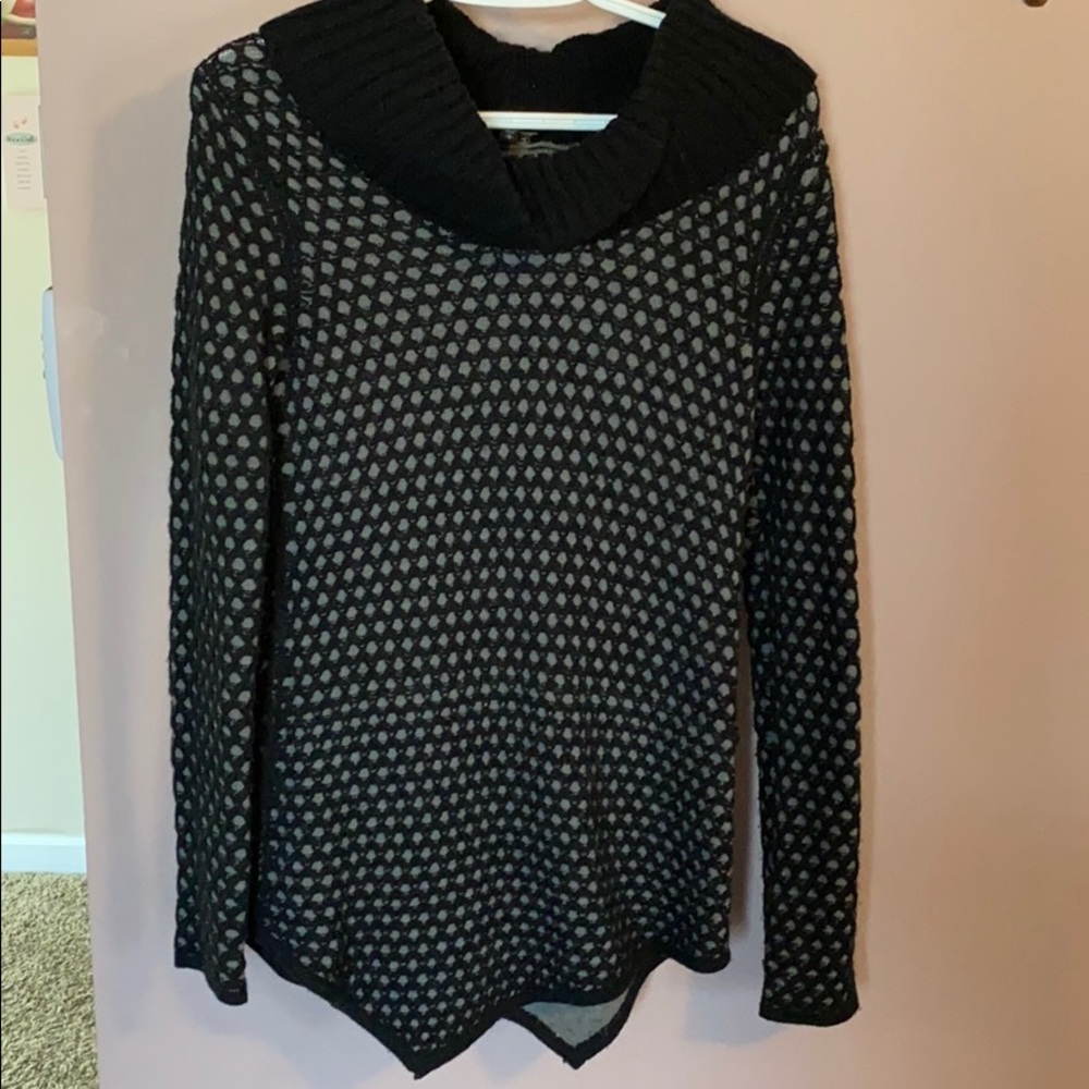 Express Women’s Black & Gray Cowl Neck Sweater